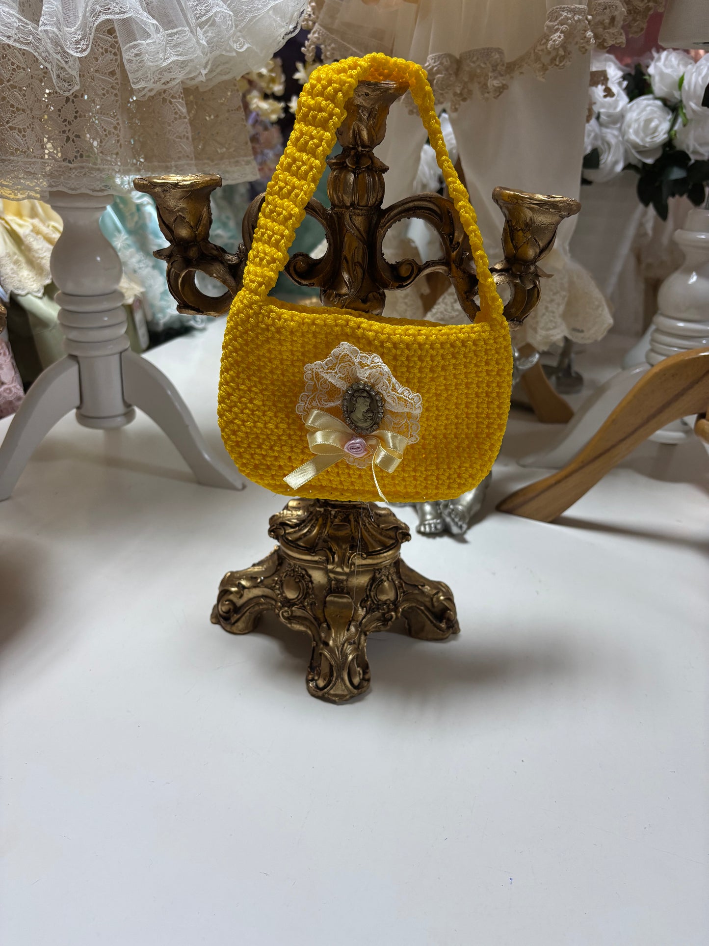 Yellow Baby Girl Knitwear Bag