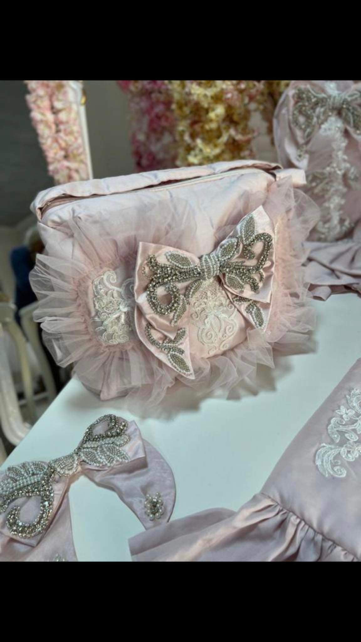 Light Pink Baby Rhine Stone Diaper Bag