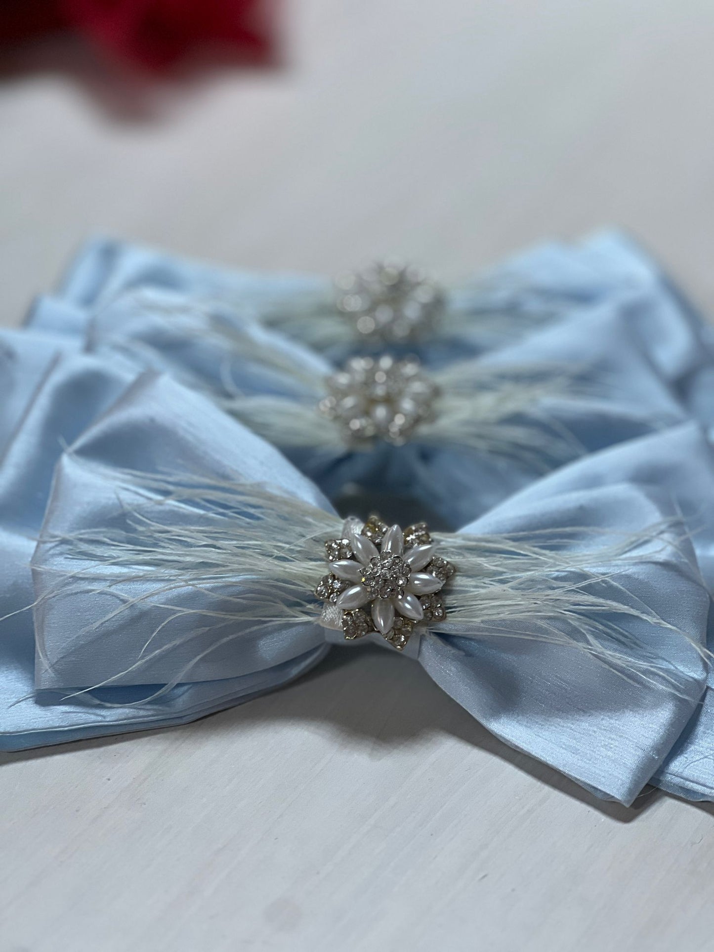 Baby Blue Silk Fabric Baby Girl HairClips