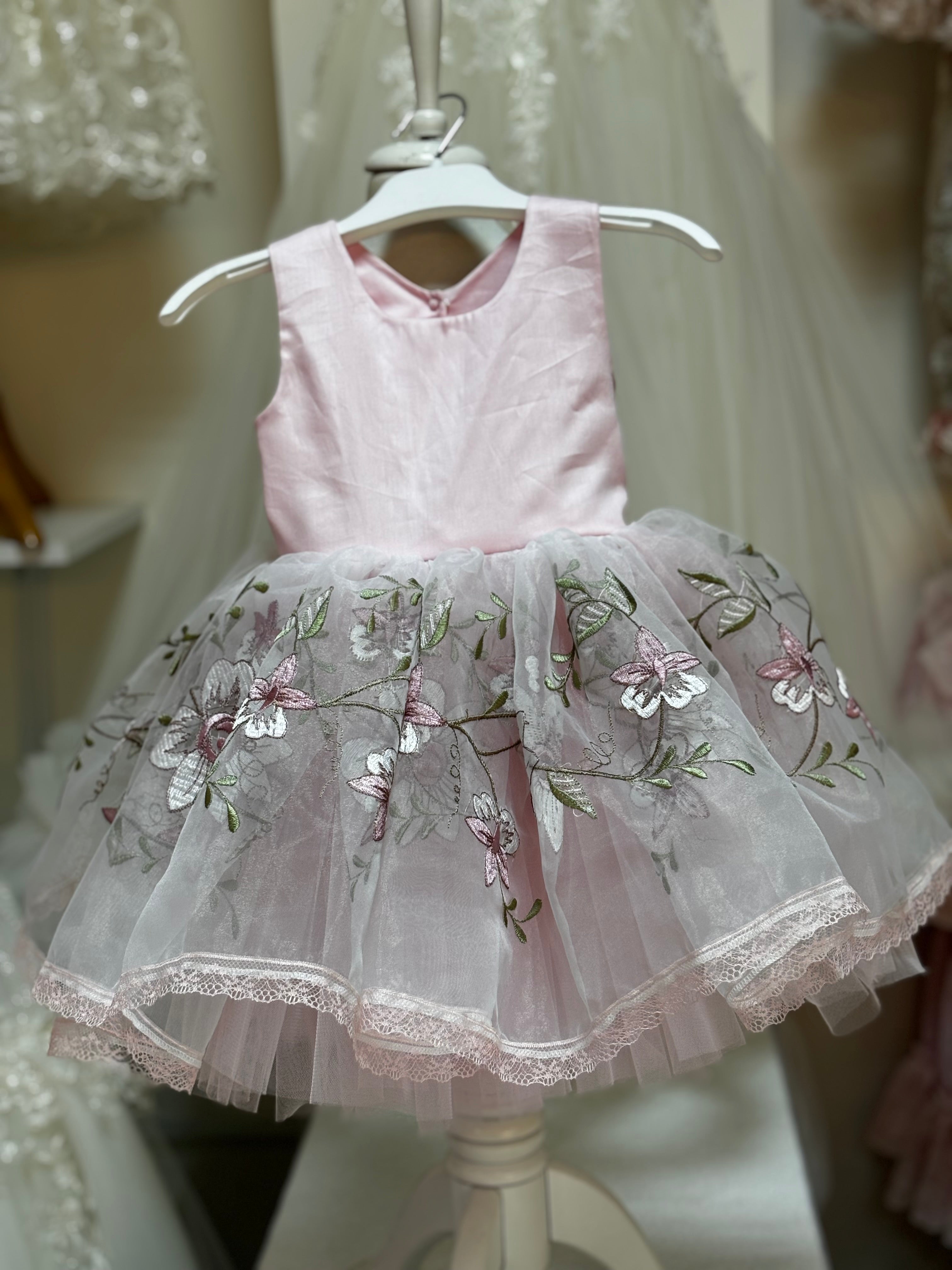 pink baby and girl mini dress