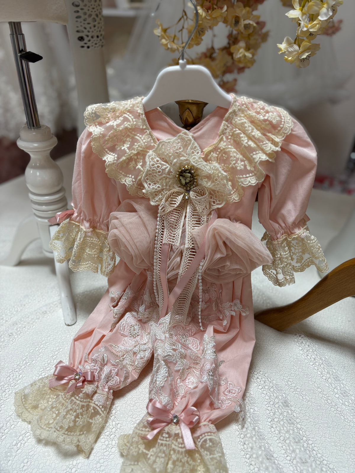 Pink powder baby jumpsuit