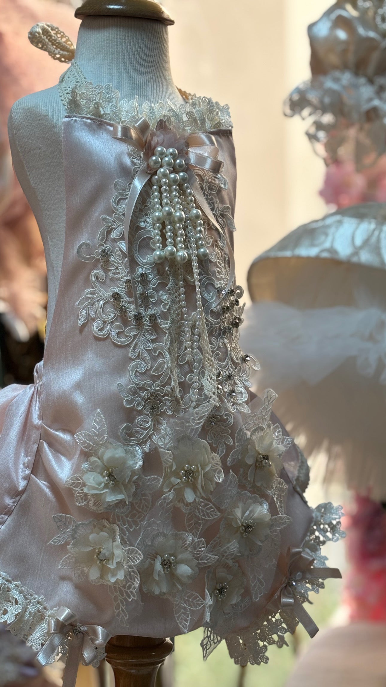 Pink sil fabric baby girl vintage romper