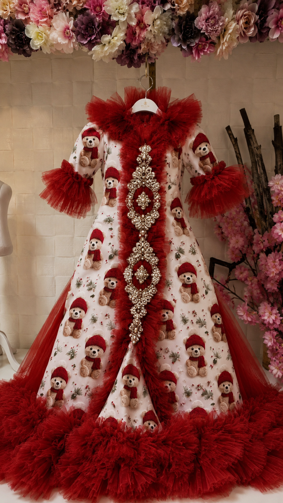 Christmas newborn baby long gown
