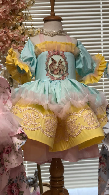 Mint Blue Easter Baby Girl Funny Dresses