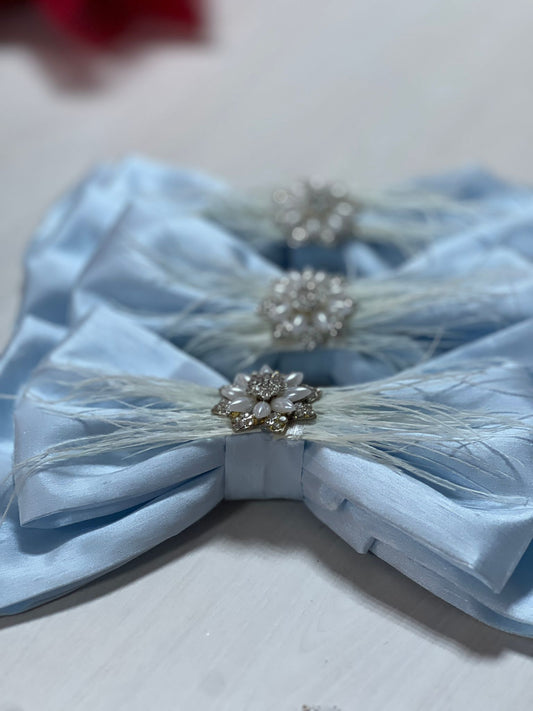 Baby Blue Silk Fabric Baby Girl HairClips