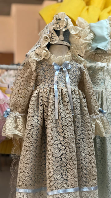 Lace Baby Gown And Bonnet