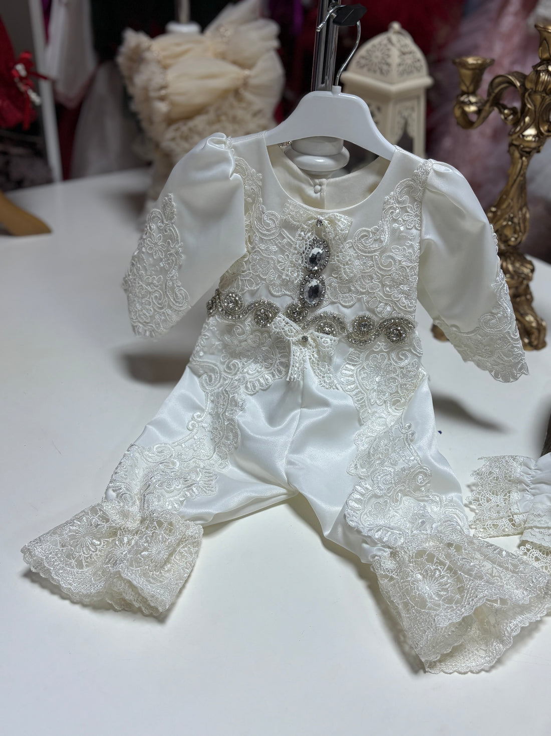 Cream Baptism Jumpsuit