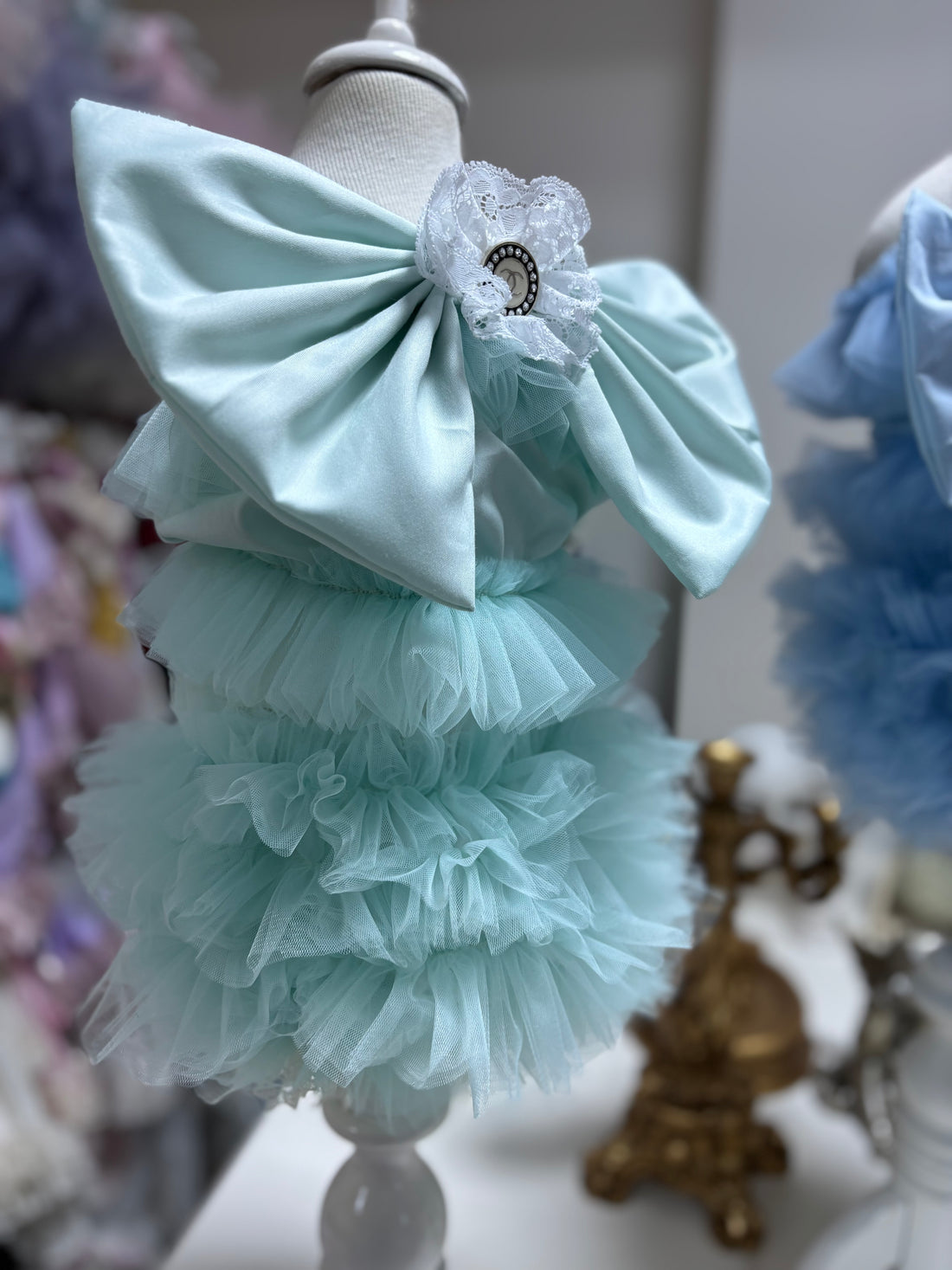 Mint Blue Baby Girl Toddler Shorts Blouse Two Pieces Set