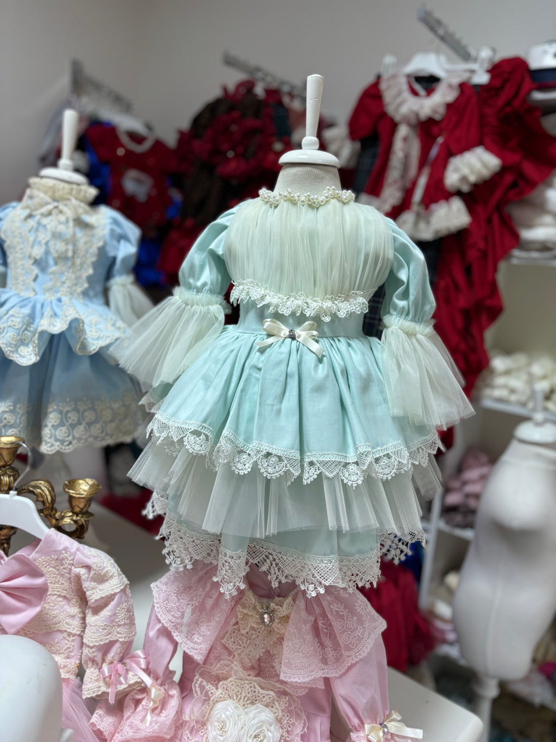 Mint Green Baby And Toddler Dresses And Bonnet