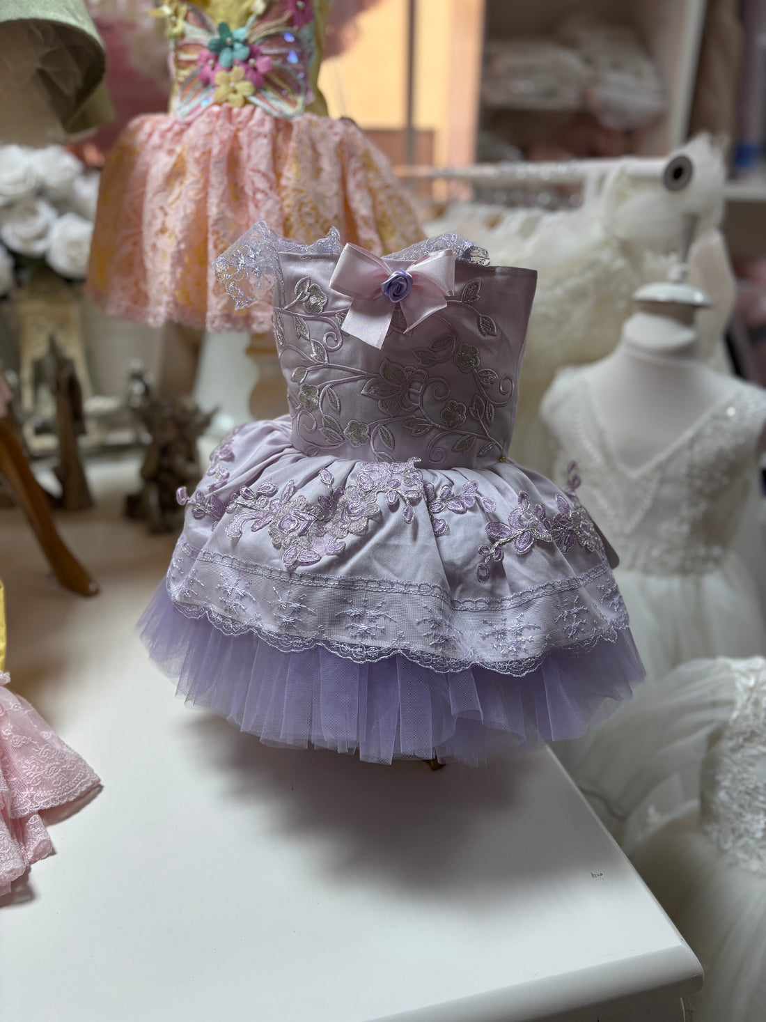 Lilac Puffy Dresses Baby Girl Toddler Shorts Dresses