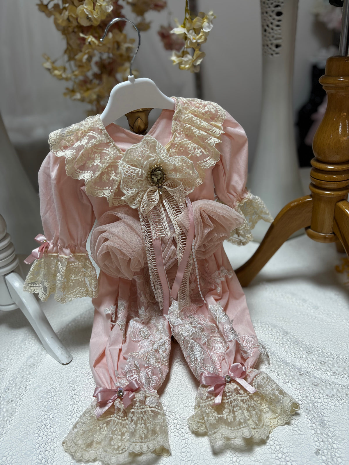 Pink powder baby jumpsuit