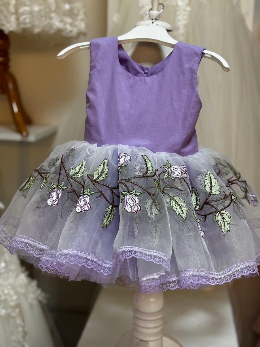 Lilac baby and girl mini dress