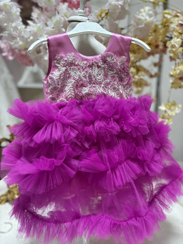 purple puffy girl dress