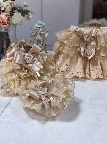 Baby Toddler girl shorts blouse and bonnet vintage amazing outfit