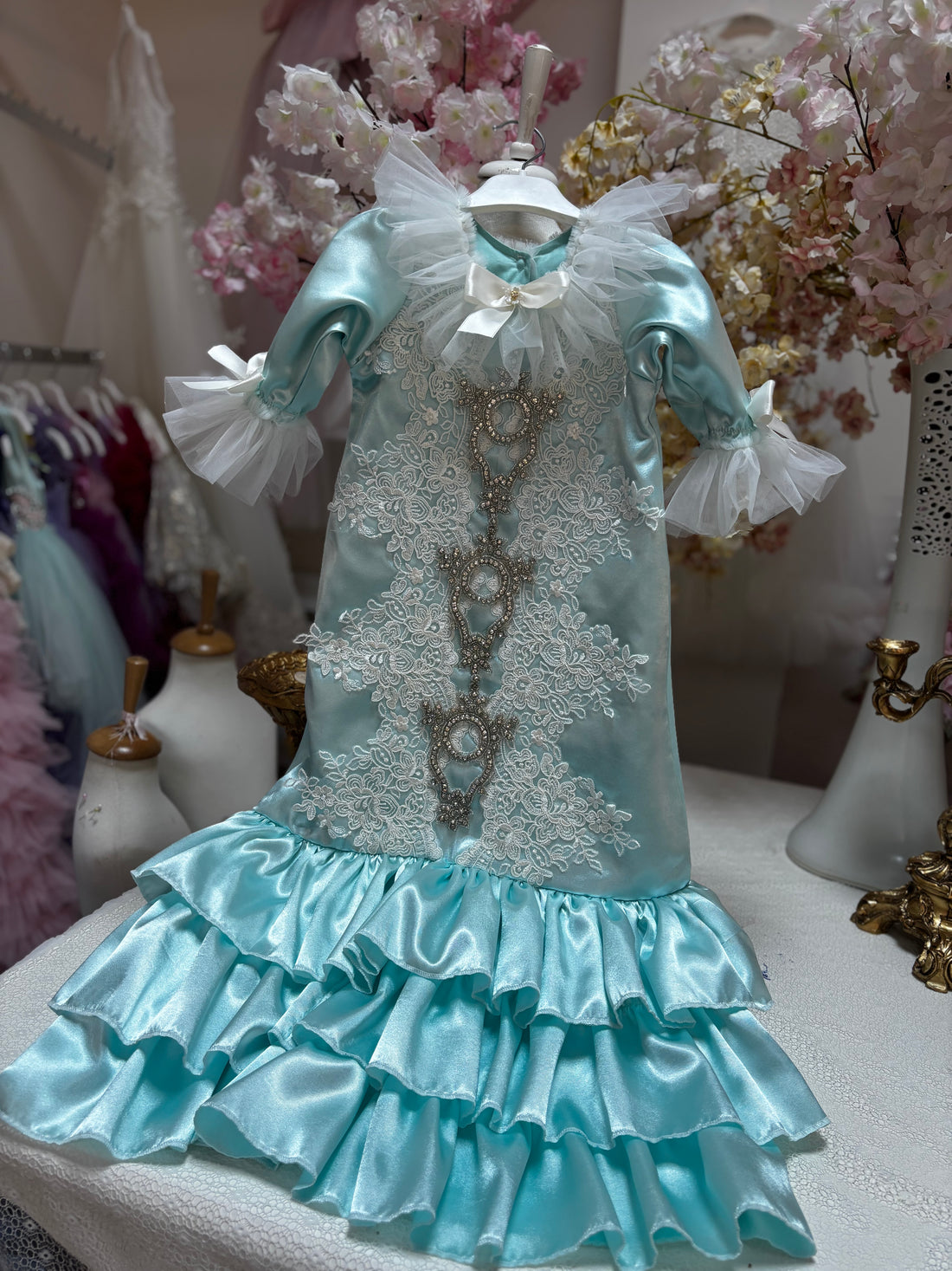Baby gown and hair bow