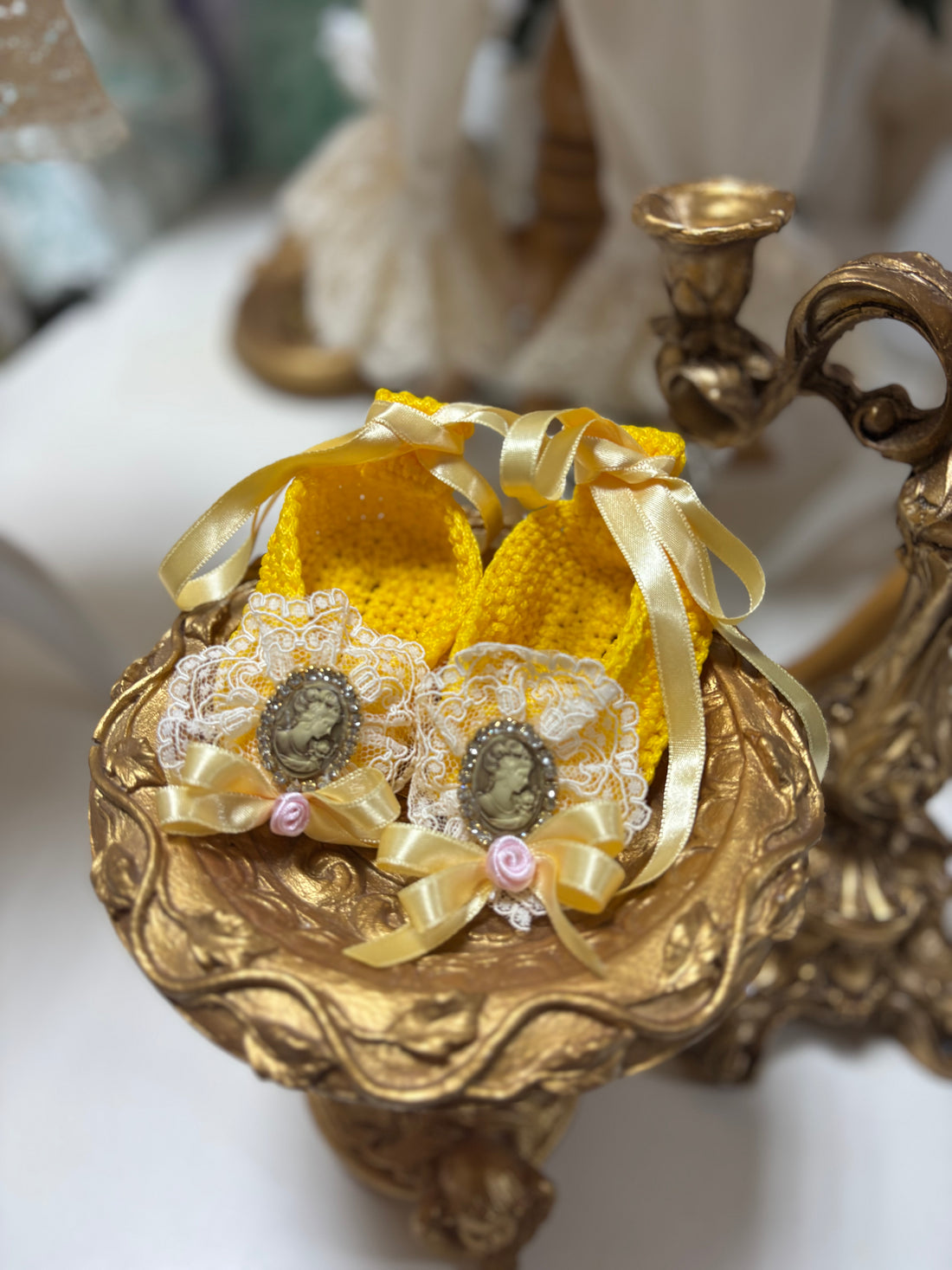 Yellow Baby Girl Knitwear Shoes