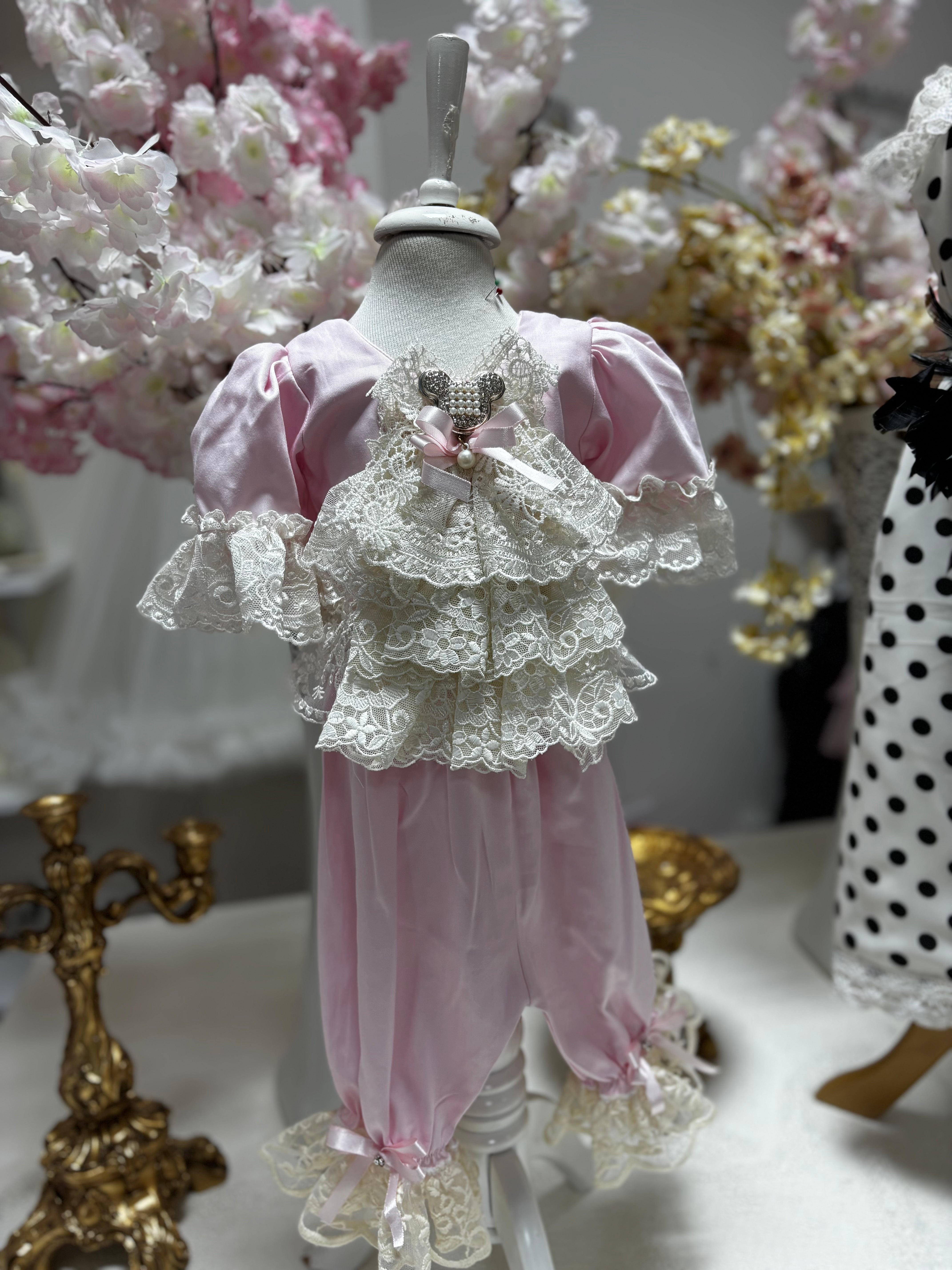 pink baby two pieces outfit