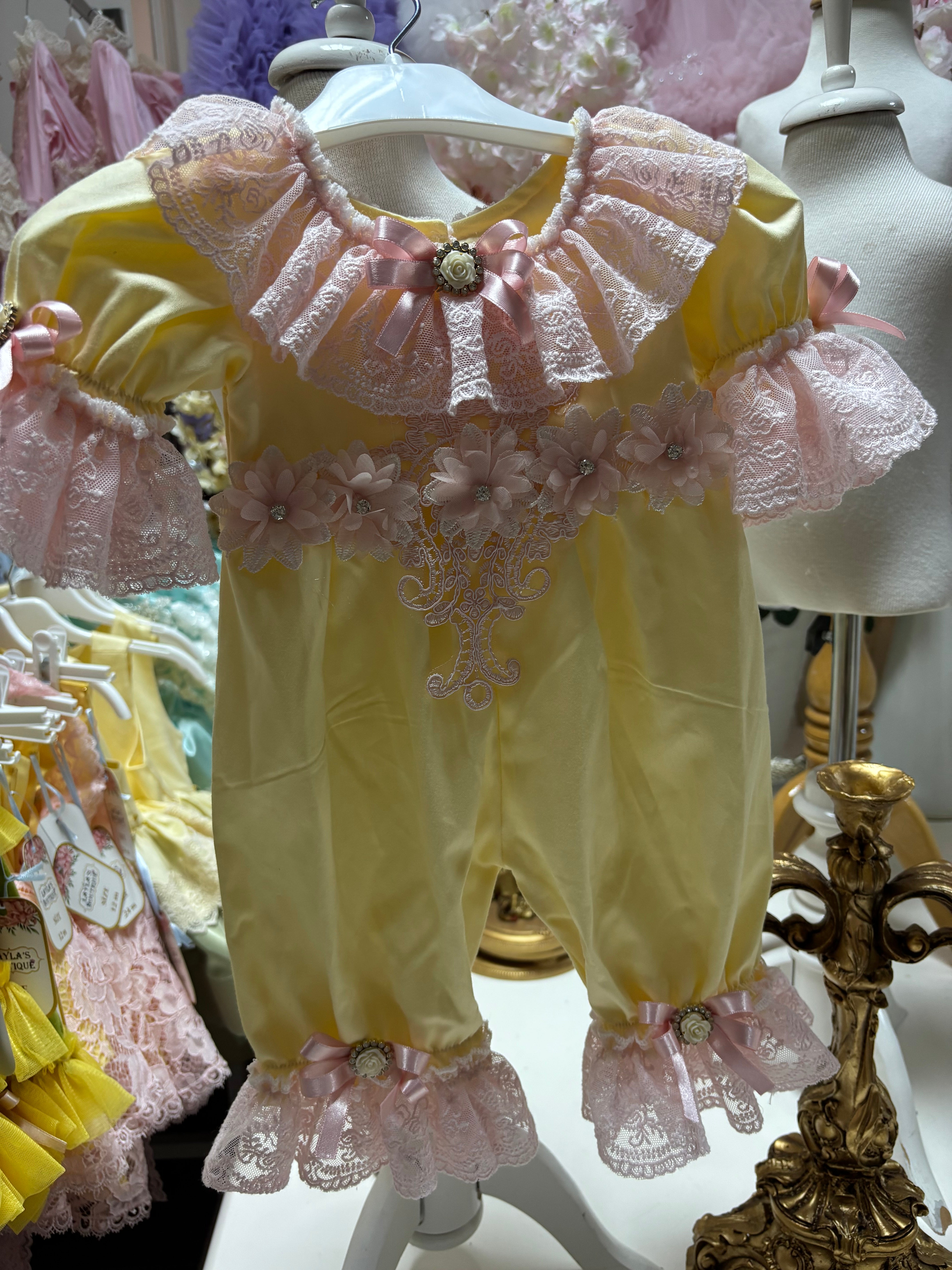 Yellow Baby Coton Fabric Jumpsuit