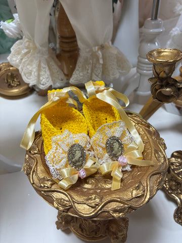Yellow Baby Girl Knitwear Shoes