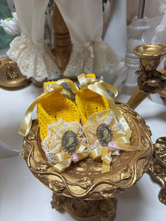 Yellow Baby Girl Knitwear Shoes