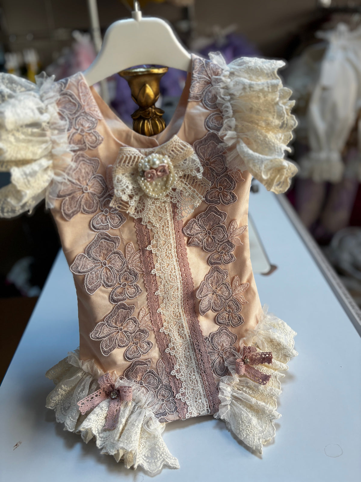 Pink baby and girl romper