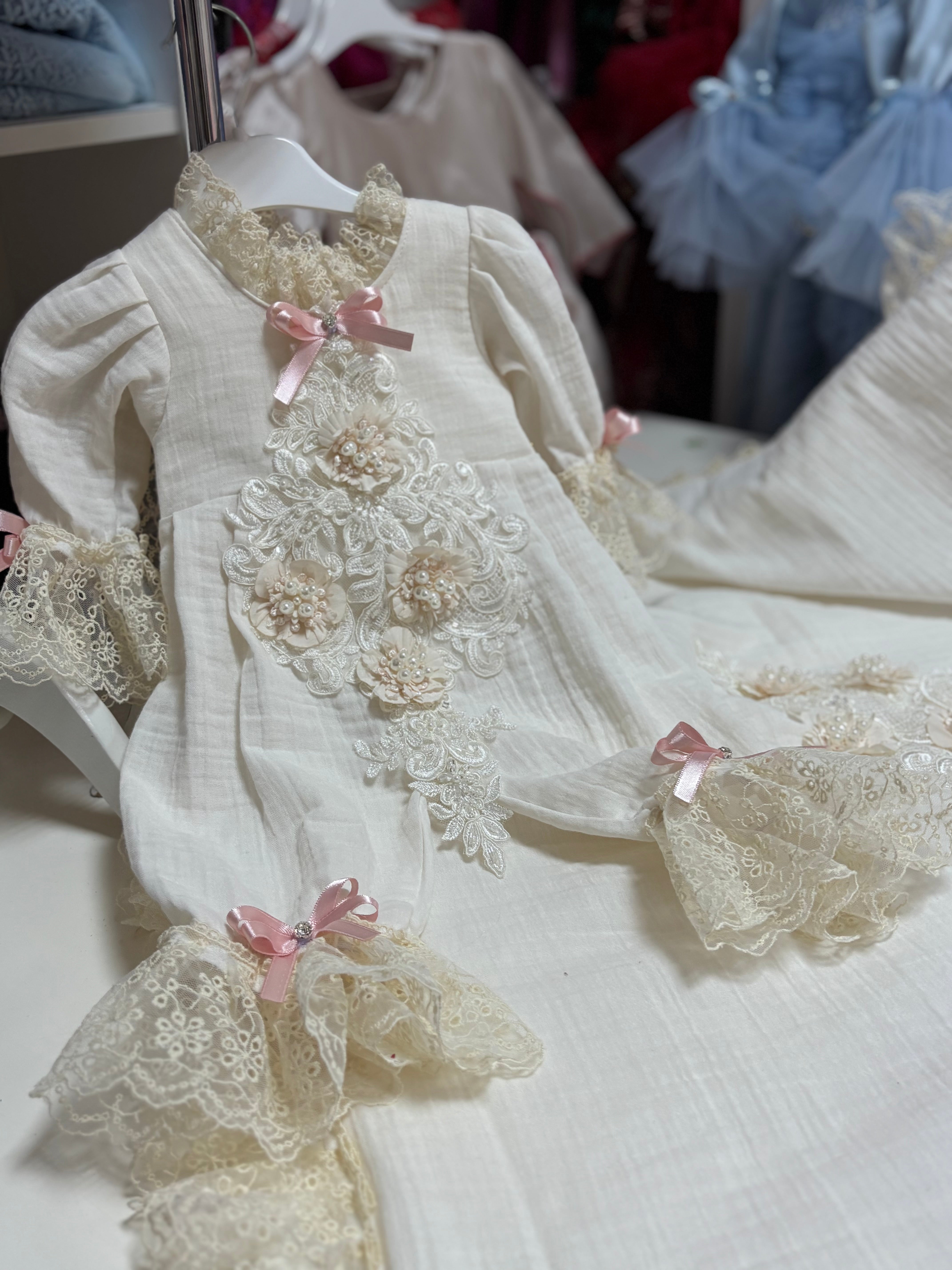 Baby Coton Fabric Jumpsuit And Blankent