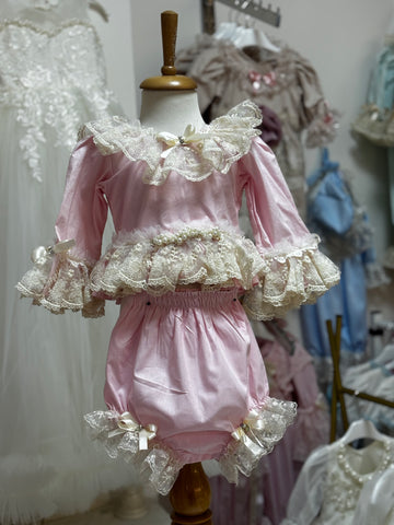 Pink girl two pieces outfıt