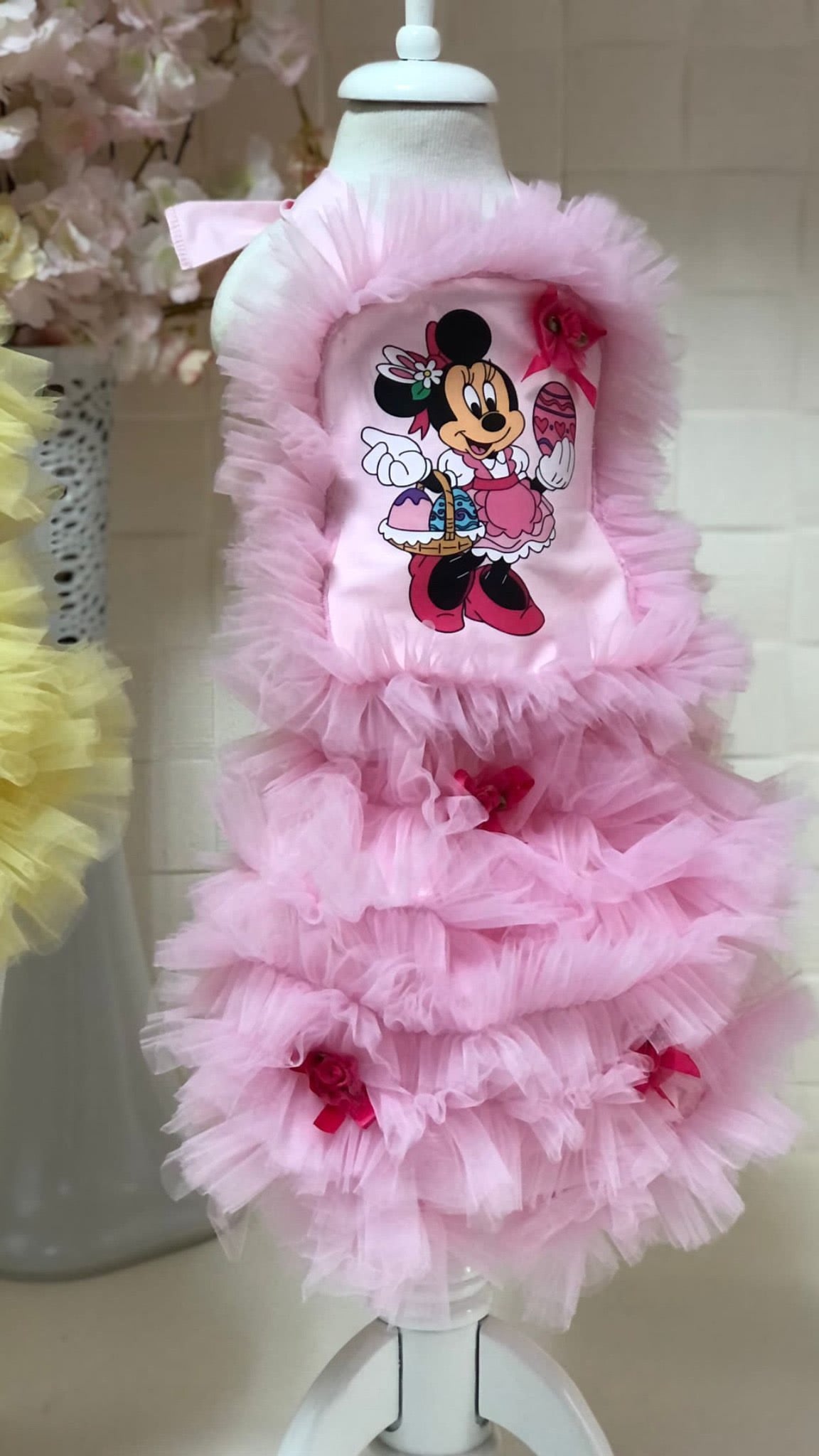 Pink Tulle Puffy Baby Girl Shorts Blouse Coton Fabric Two Pİeces Outfıt