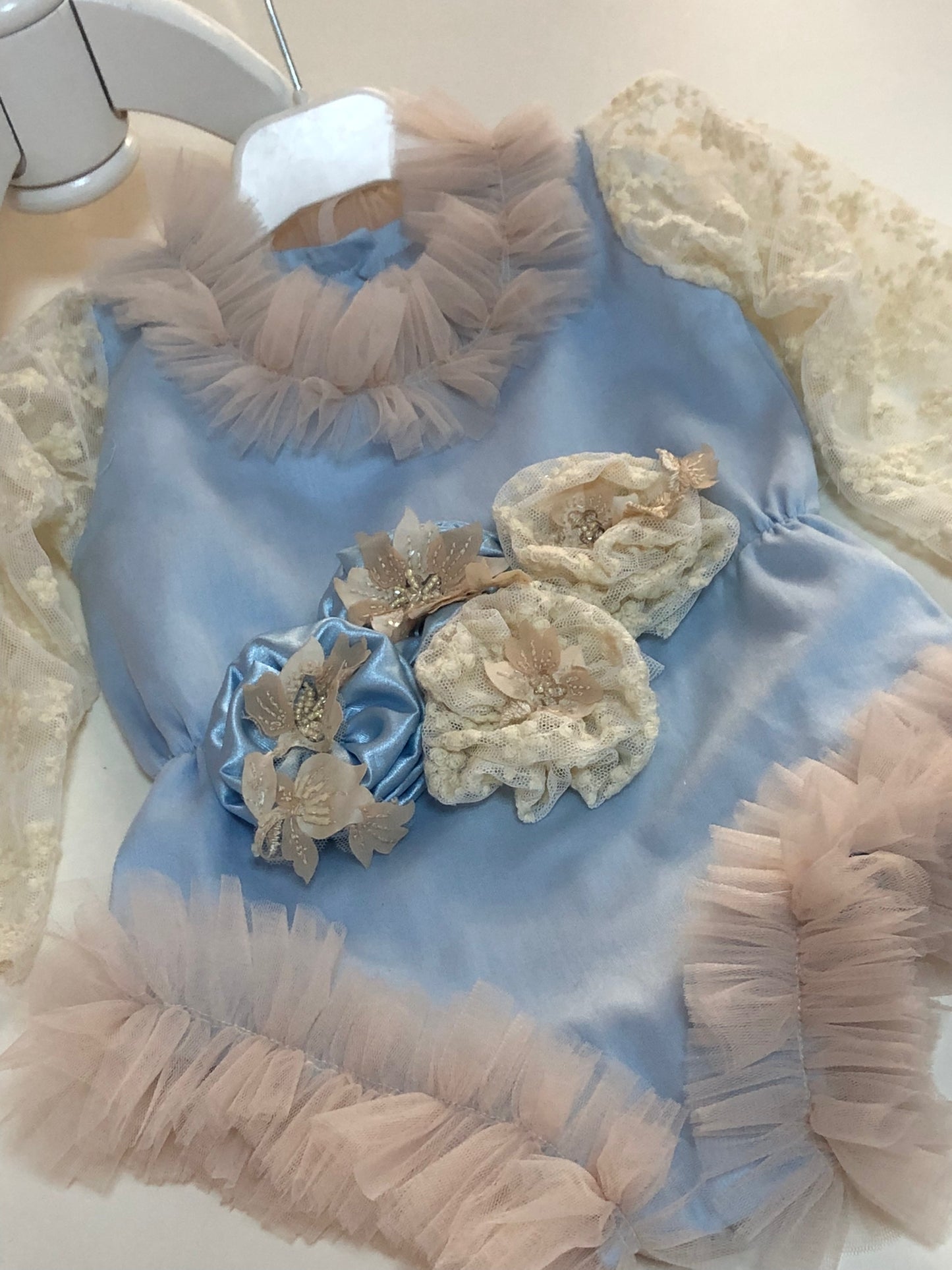 blue flowers romper
