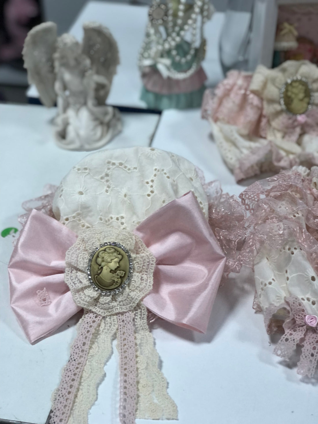 Lace fabric baby and girl blouse shorts  bonnet