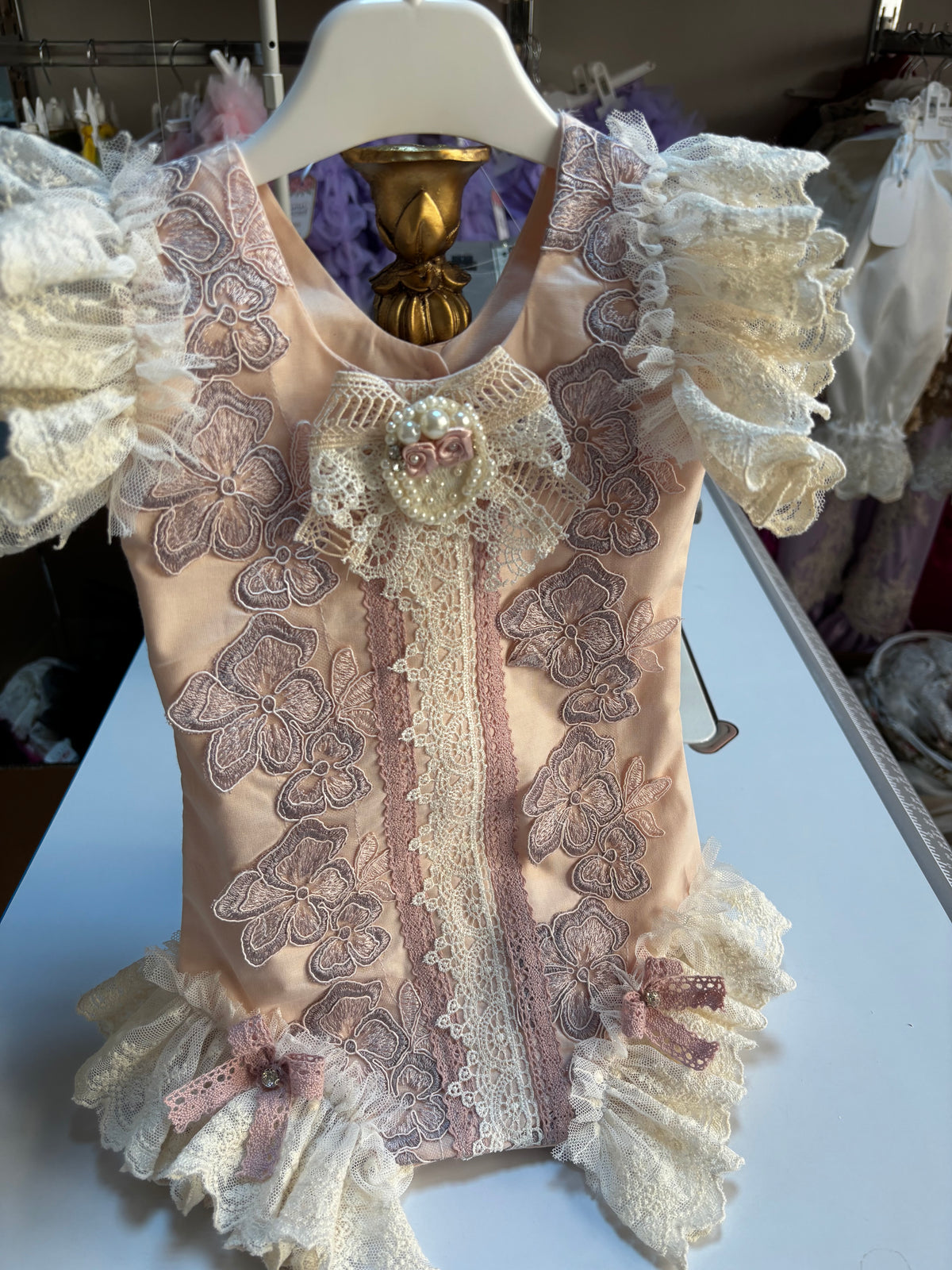 Pink baby and girl romper