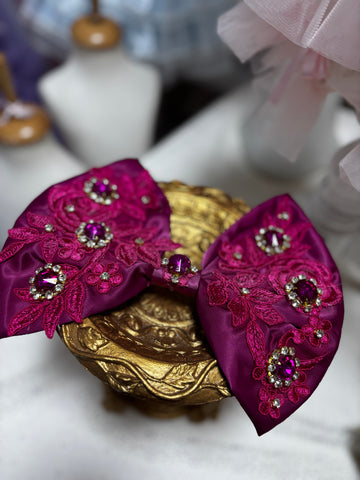 Hot pink hair bow clip