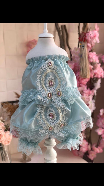 Baby and Toodler girl  silk fabric outfıt