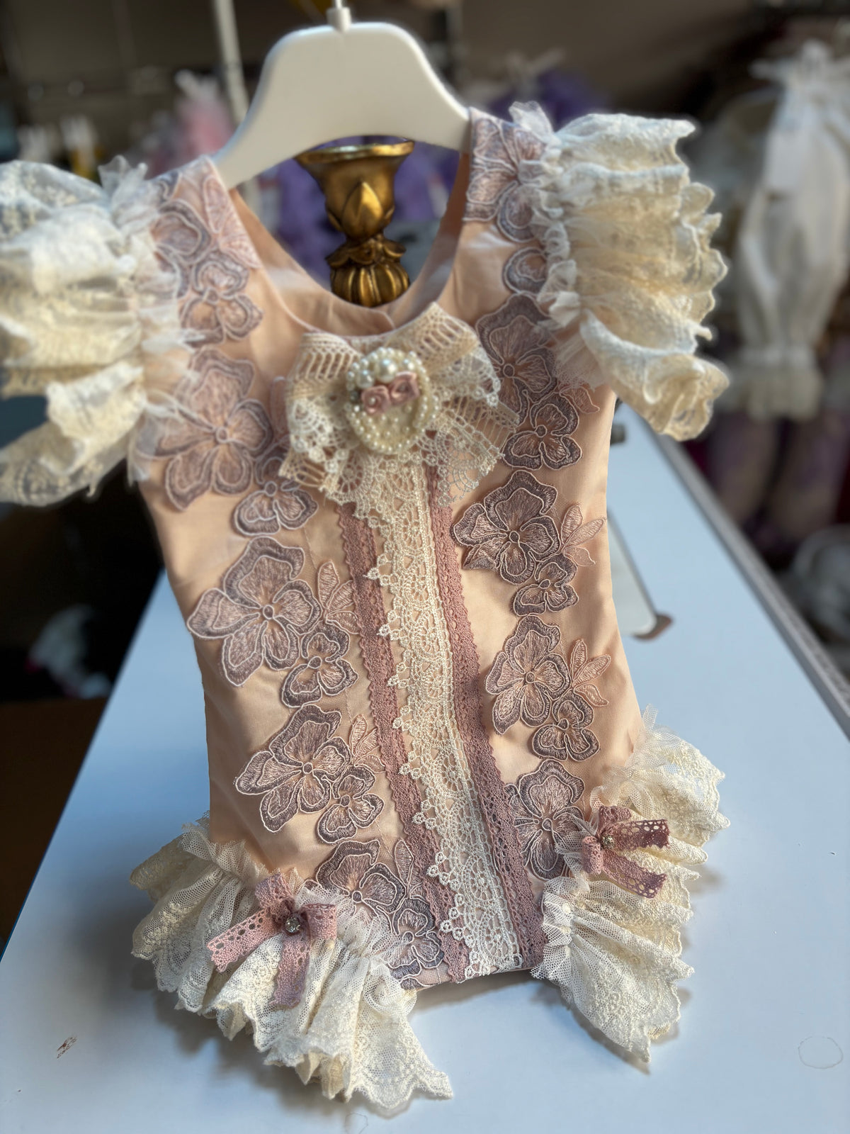 Pink baby and girl romper