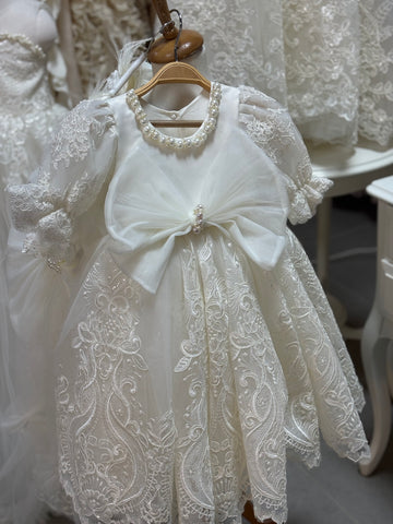 Cream lace girl dress