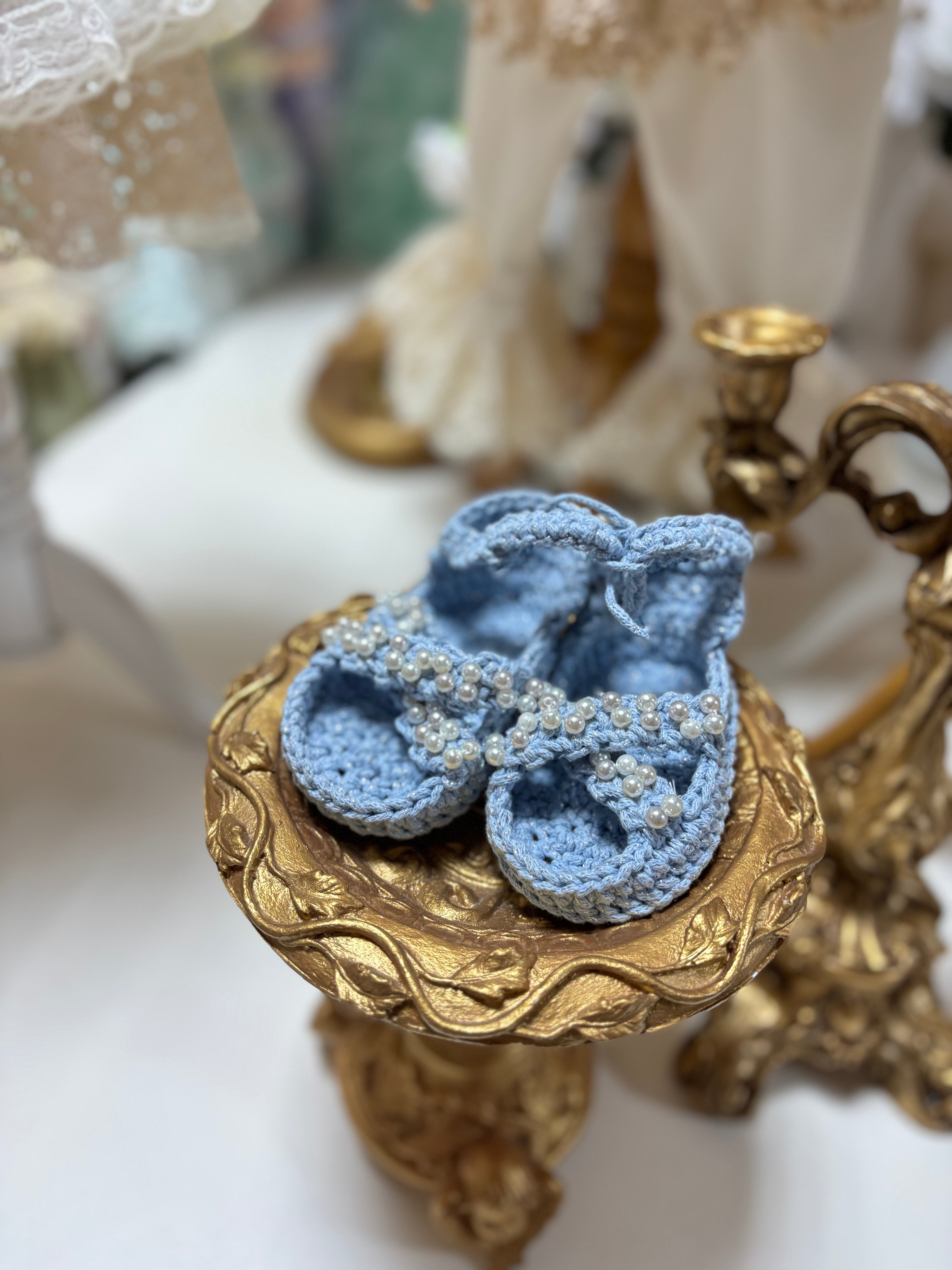Blue Baby Girl Knitwear Shoes