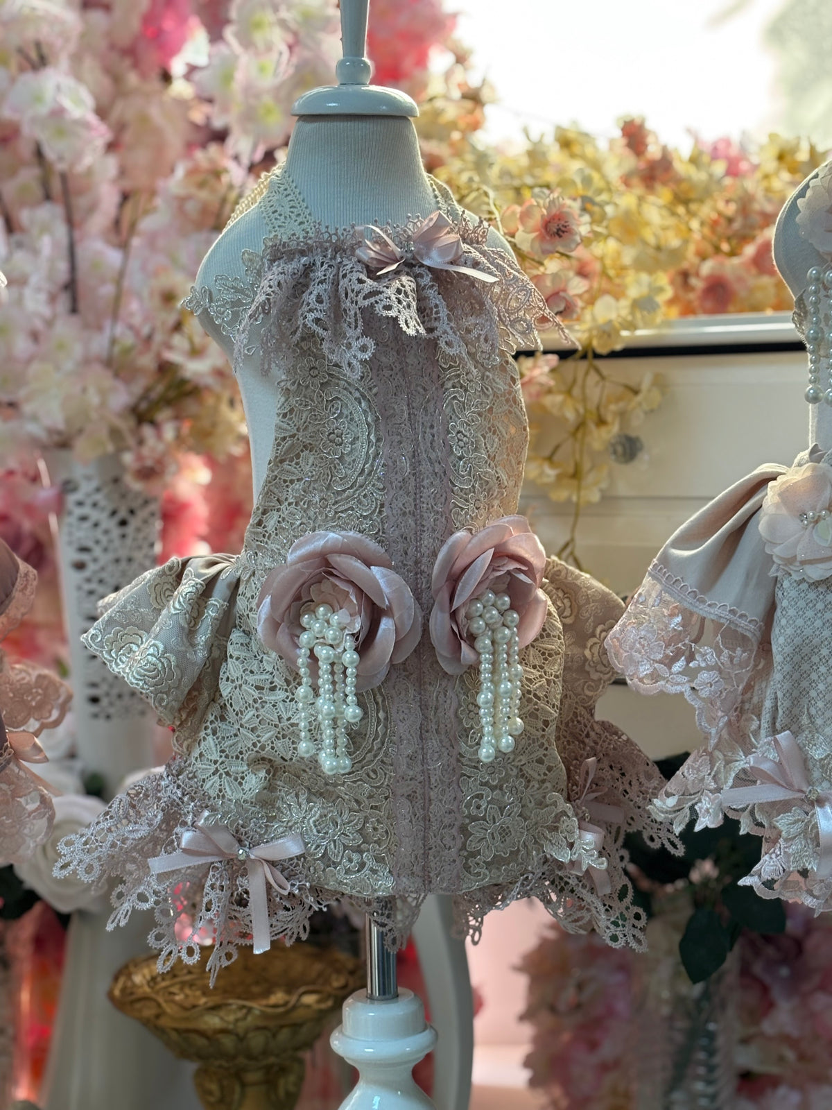 Lace fabric baby and girl romper