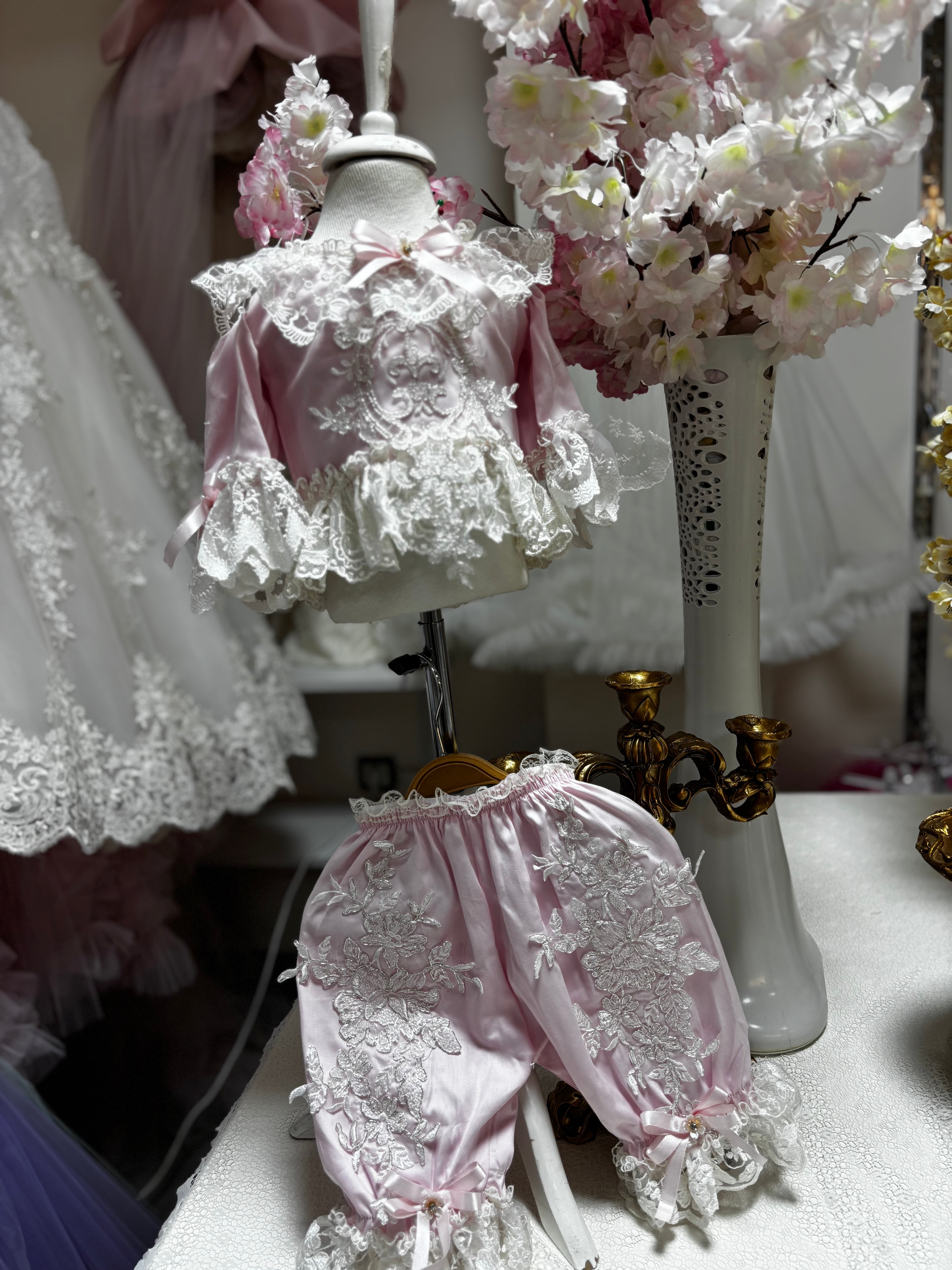 pink baby two pieces outfit