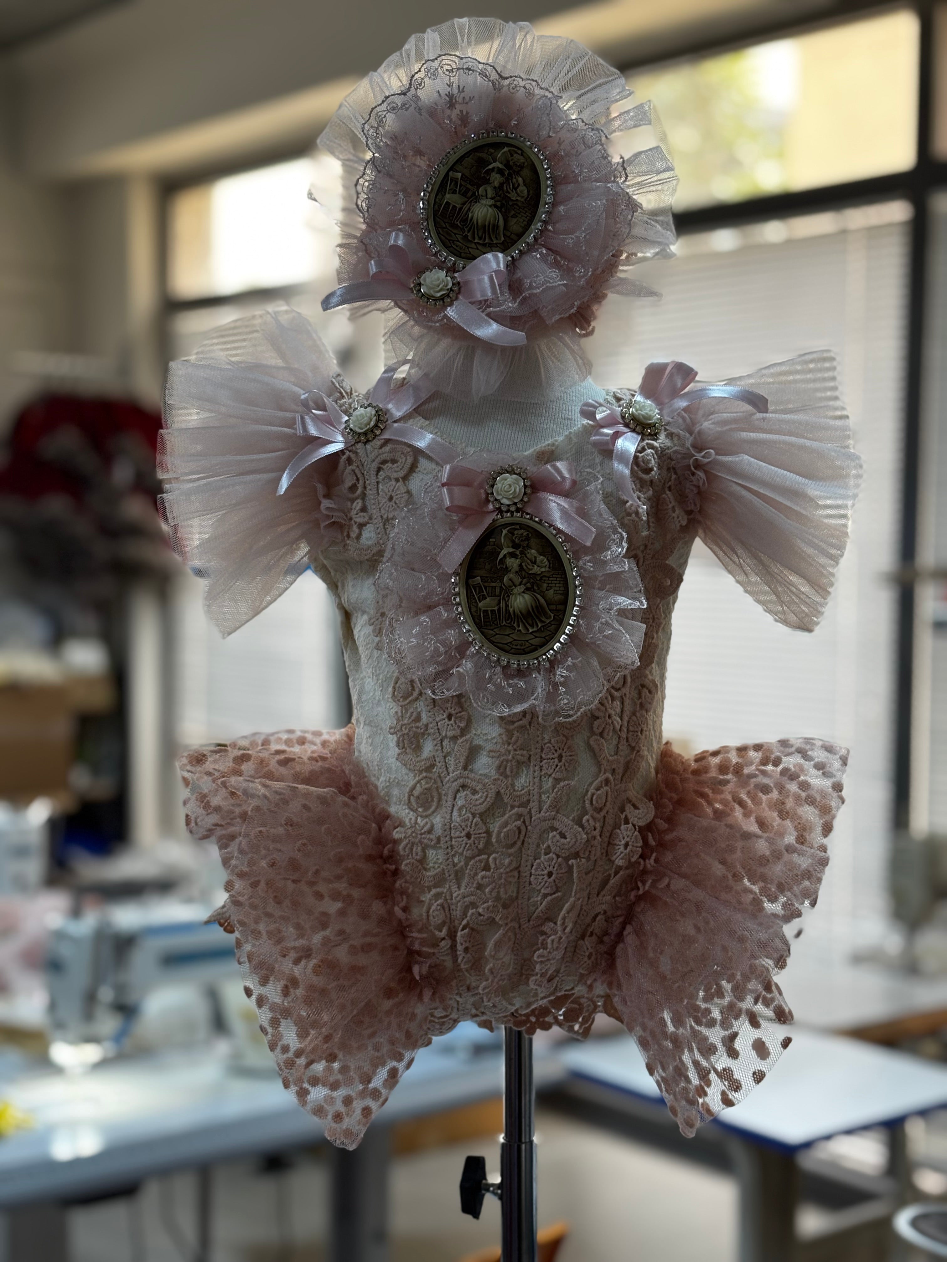 Cream Lace vintage romper and hairband