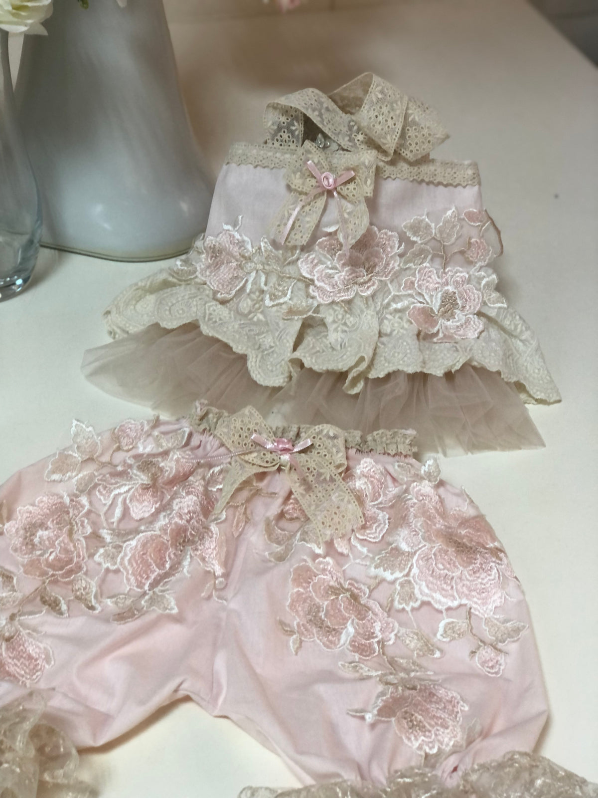 Pink short and blouse outfit