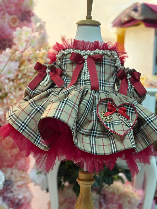 plain holiday dress and hair bow