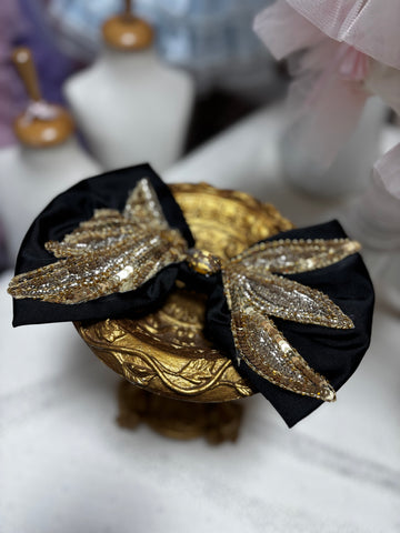 Black hair bow clips