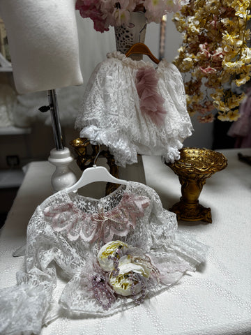tulle lace fabric girl two pcs outfit 4t