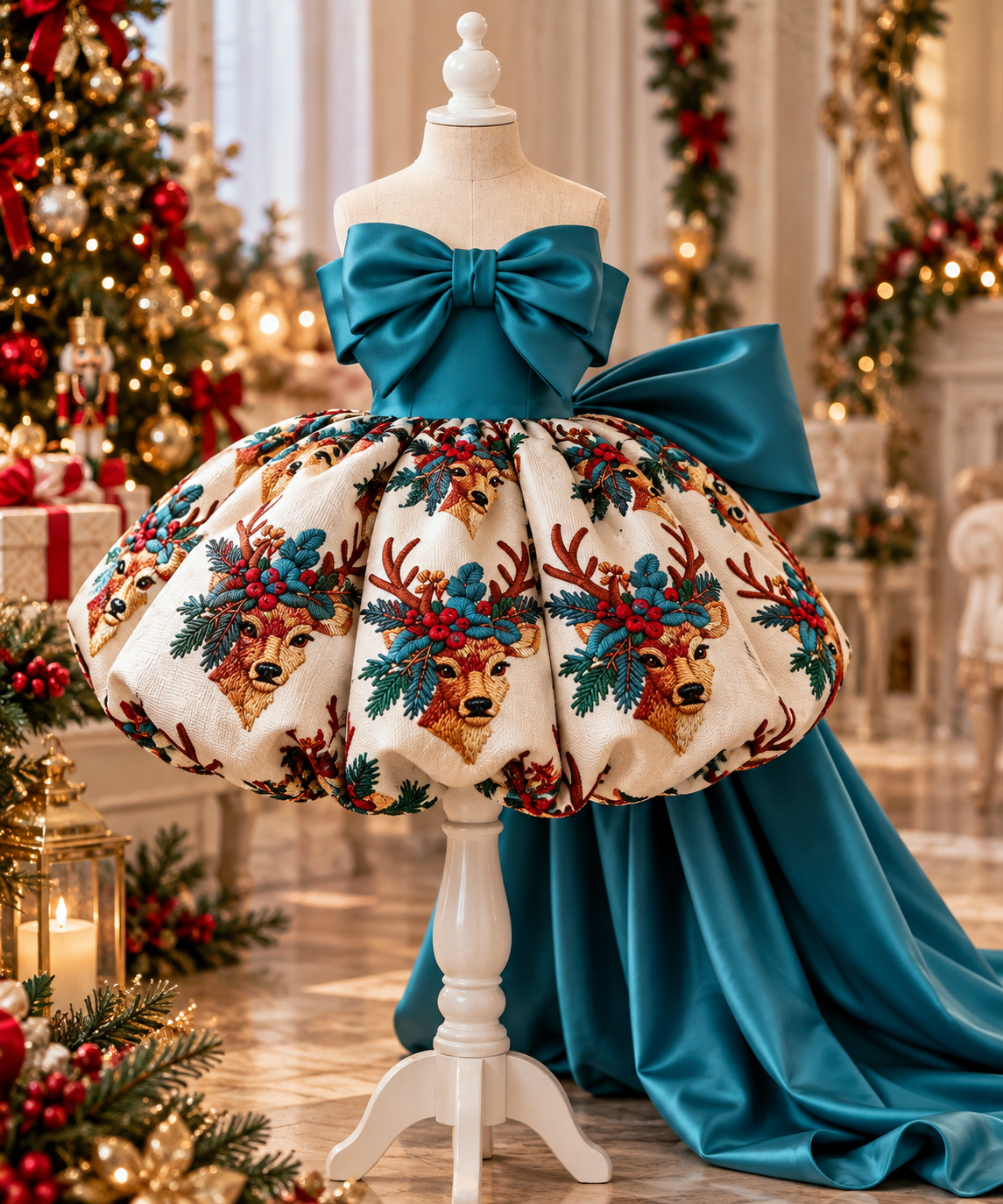 Christmas deer girl dress