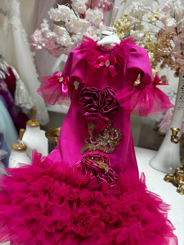 Hot pink baby gown