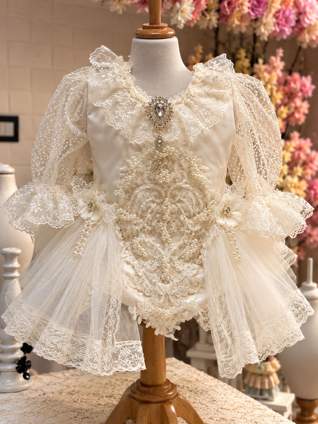 Cream baby and toddler romper