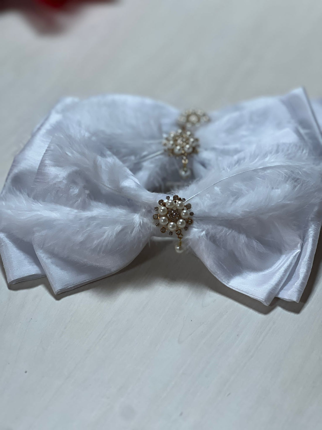 White Silk Fabric Baby Girl HairClips 10 inc