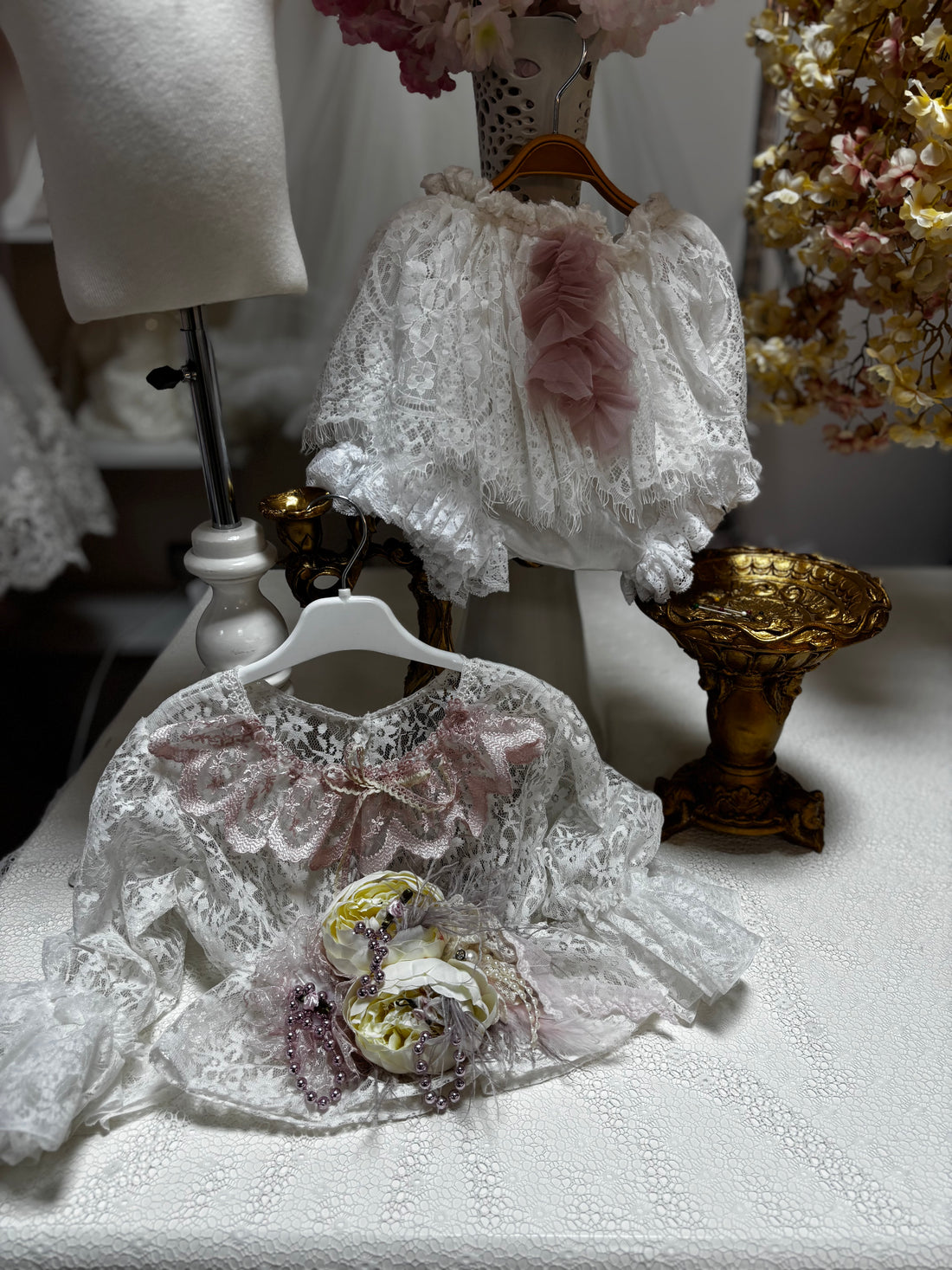 tulle lace fabric girl two pcs outfit 4t