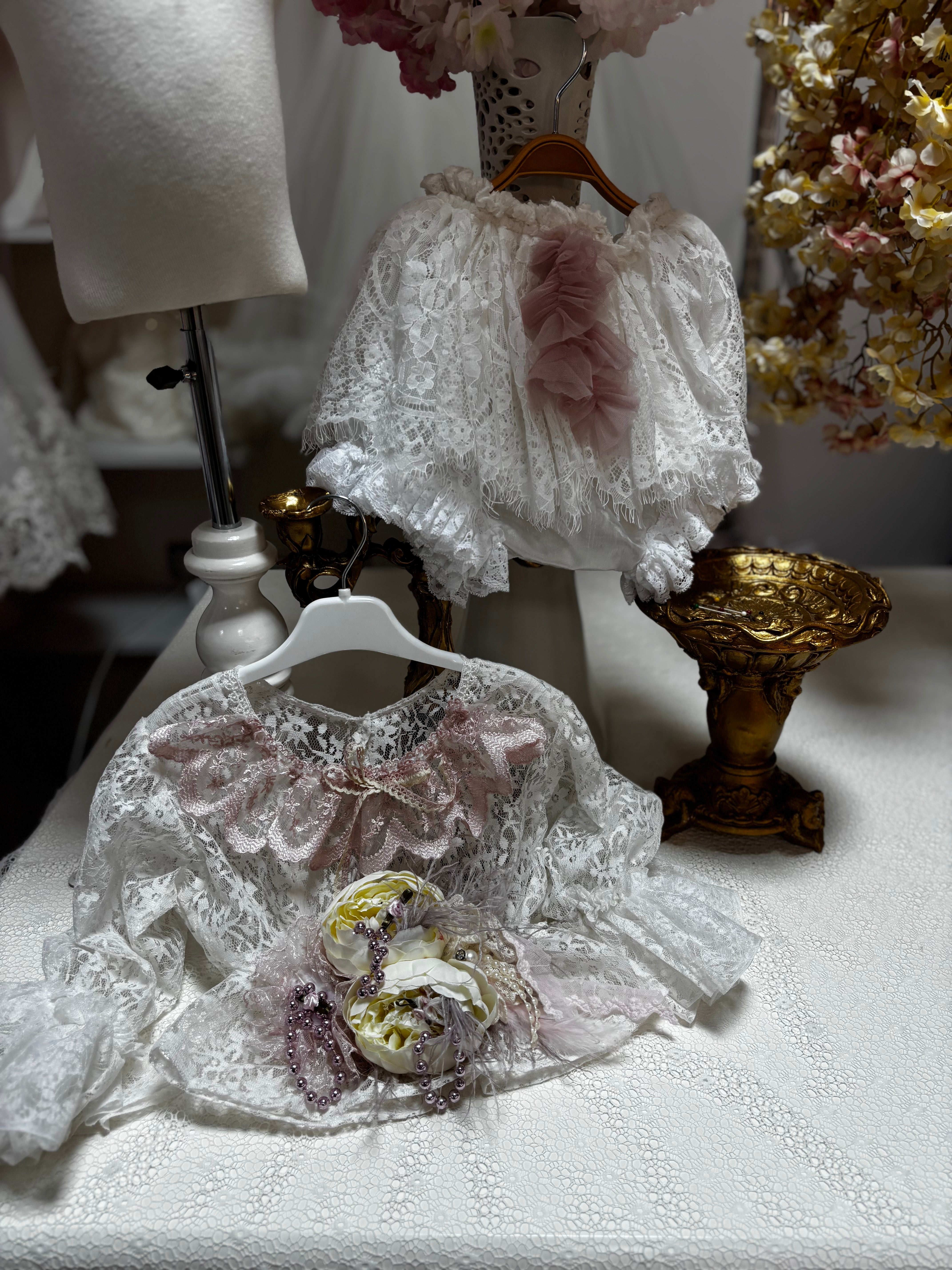 tulle lace fabric girl two pcs outfit 4t