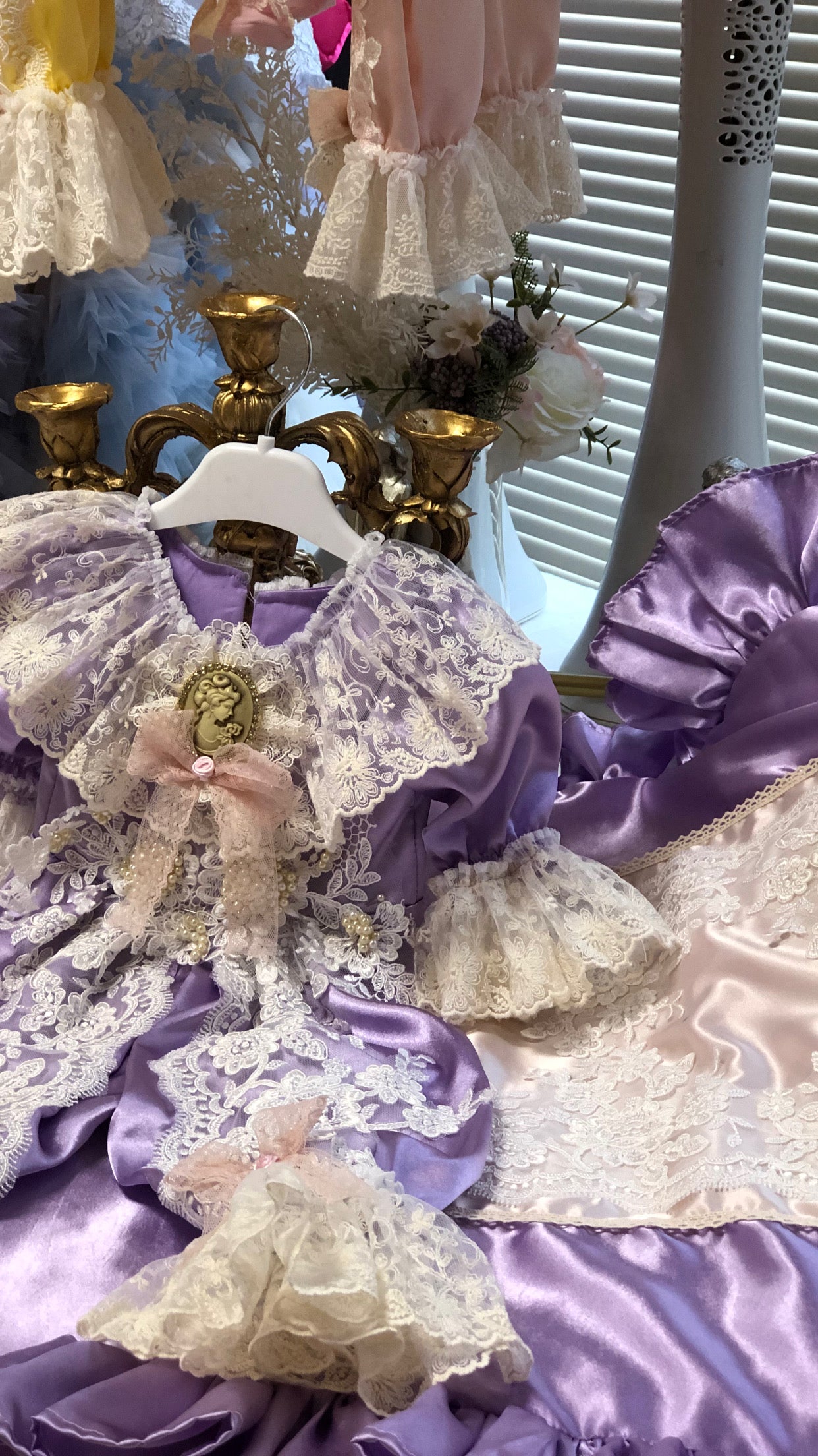 Lilac Baby Newborn Infant Jumpsuit Bonnet And Blankent Set